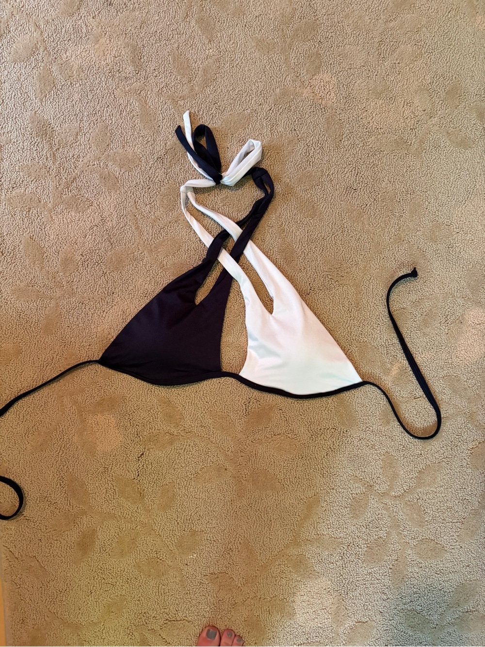 Victoria's Secret Black and White Triangle Bikini Top